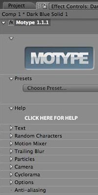 Sidebar of MoType