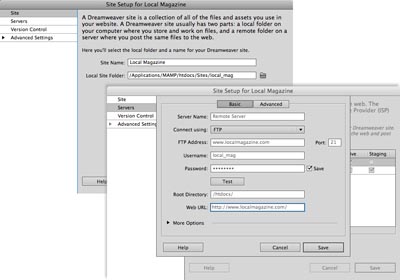 Site setup is requested when the information is needed, not before.