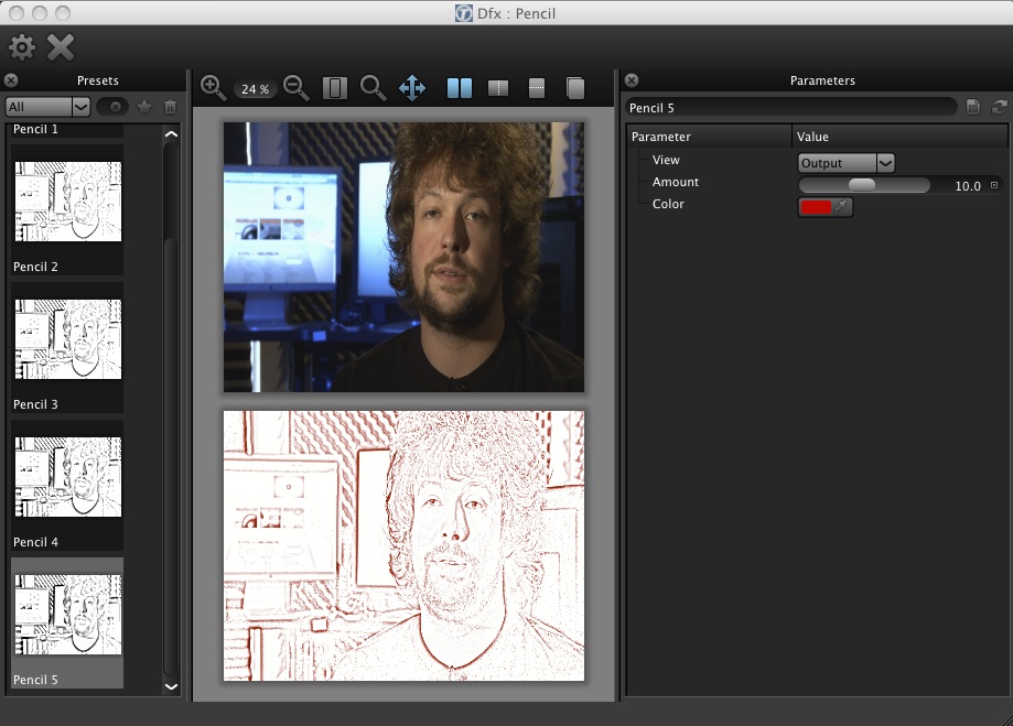 Pencil Sketch is a fun effect that makes your footage look believably animated.