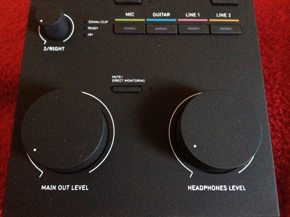 Balance's Main Output Level and Headphone Level knobs are some of the classiest compared to similar audio interfaces like the Presonus FireStudio Mobile.