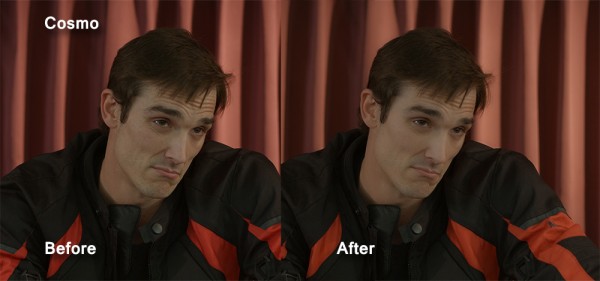 A quick before and after of the Cosmo Effect.