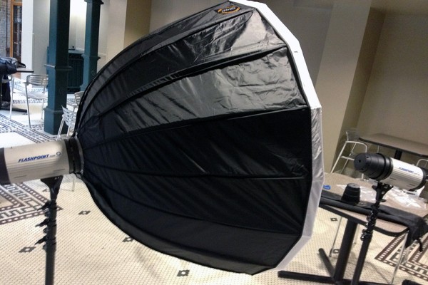 47” Grand Softbox  assembled is man-portable, unlike the 71" one.